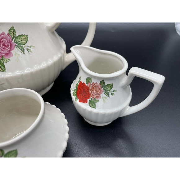 Vintage Northland Tea Pot Floral with Creamer And Sugar Bowl Japan 3 Piece Set - Picture 5 of 14